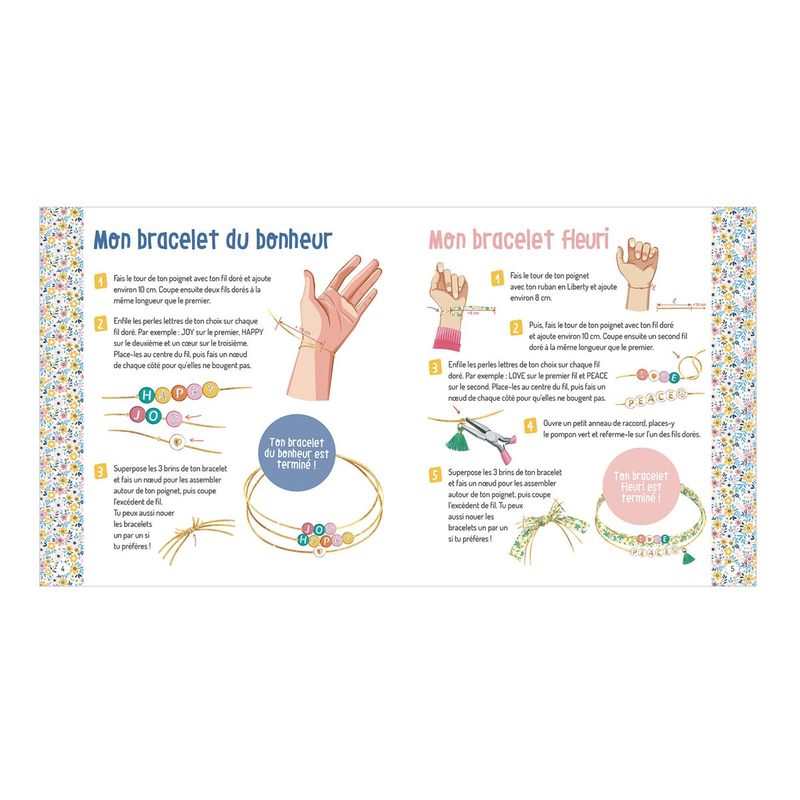 Coffret Mes bracelets à messages en liberty - Auzou