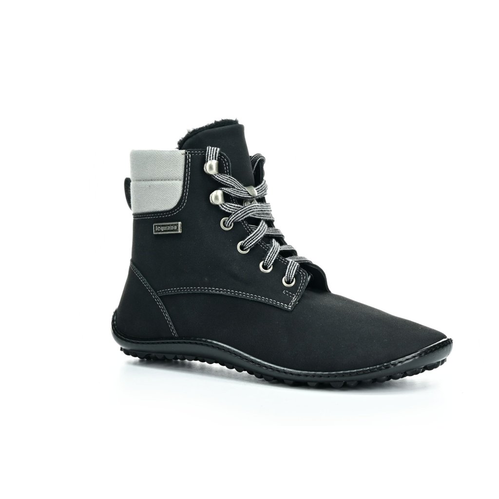 Leguano Icebare schwarze Winter-Barfußstiefeletten