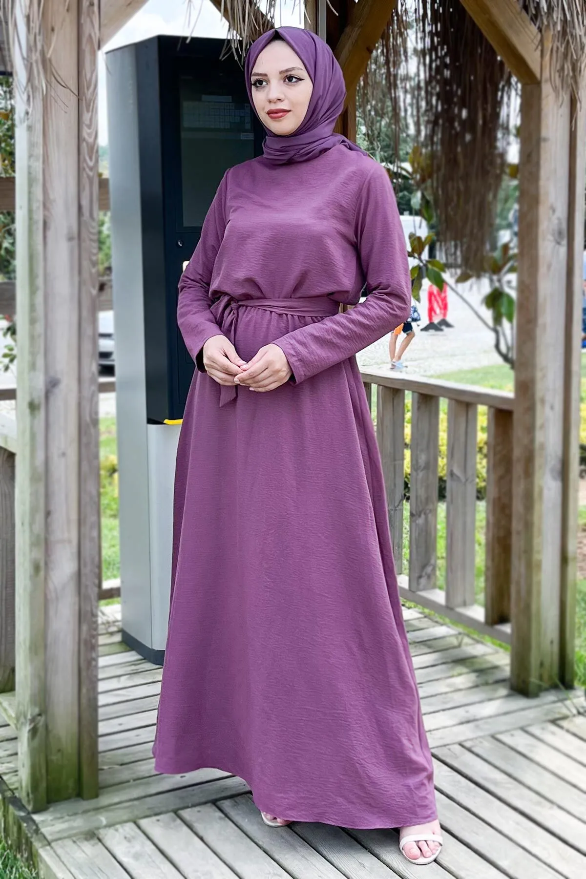 Tesettür Dünyası  Ayrobin Kleid Tsd220540 Pflaume