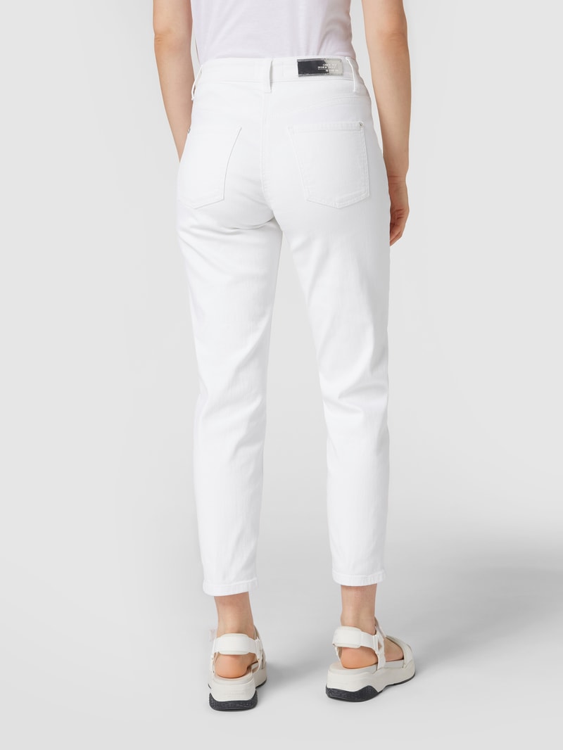 Cropped High Waist Jeans im Straight Fit in weiß