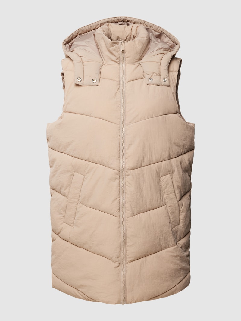 Steppweste mit Kapuze Modell 'JAMILLA' in beige