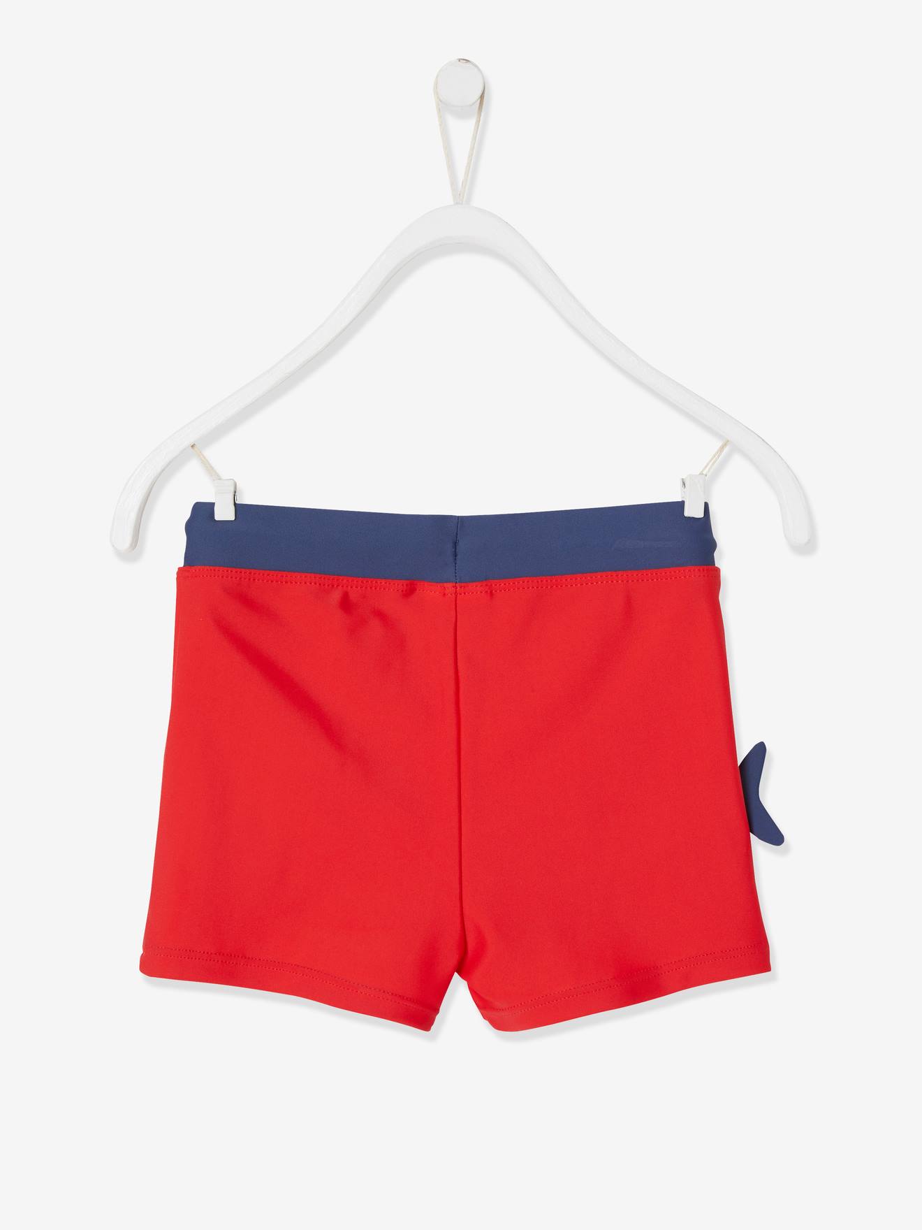 Vertbaudet Jungen Badehose Fisch, 3D-Flosse - rot/blau