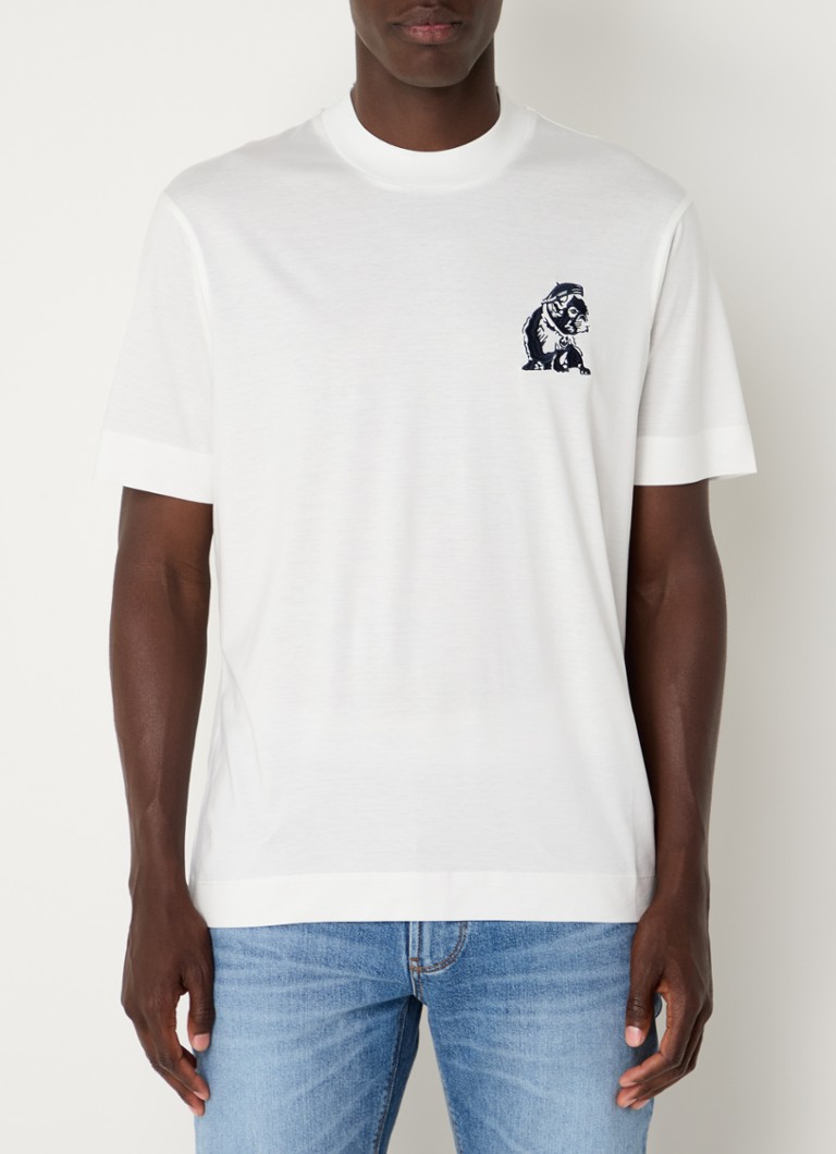 Tricou Emporio Armani din amestec de lyocell cu imprimeu