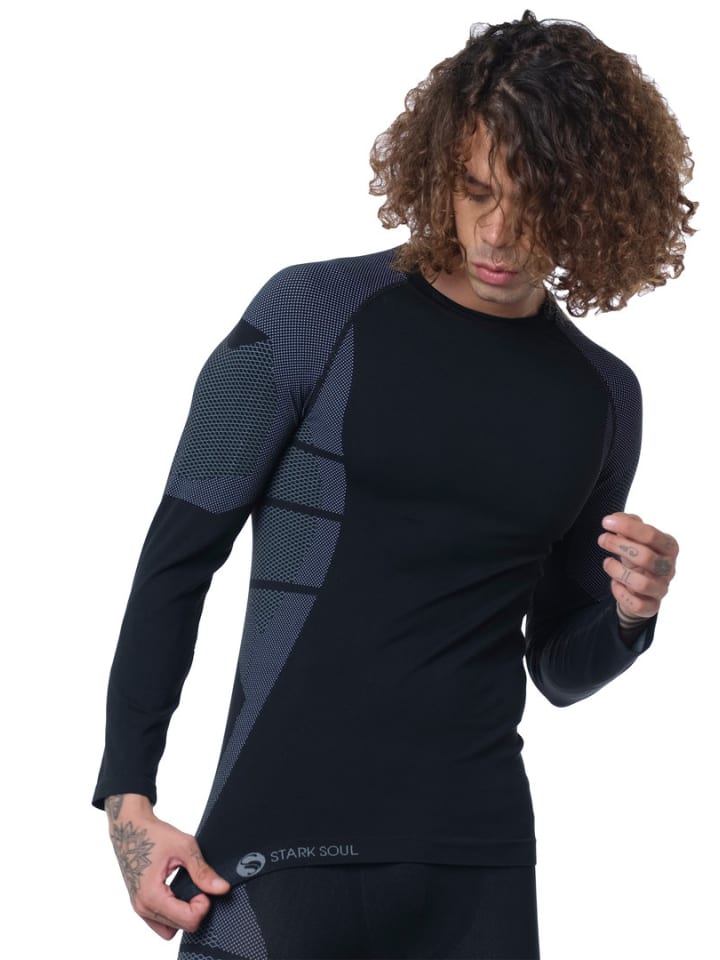 Stark Soul® Skiunterwäsche - Hemd Seamless Funktionsunterwäsche in schwarz/grau günstig kaufen