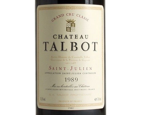 Château Talbot 1989 Bordeaux Saint-Julien