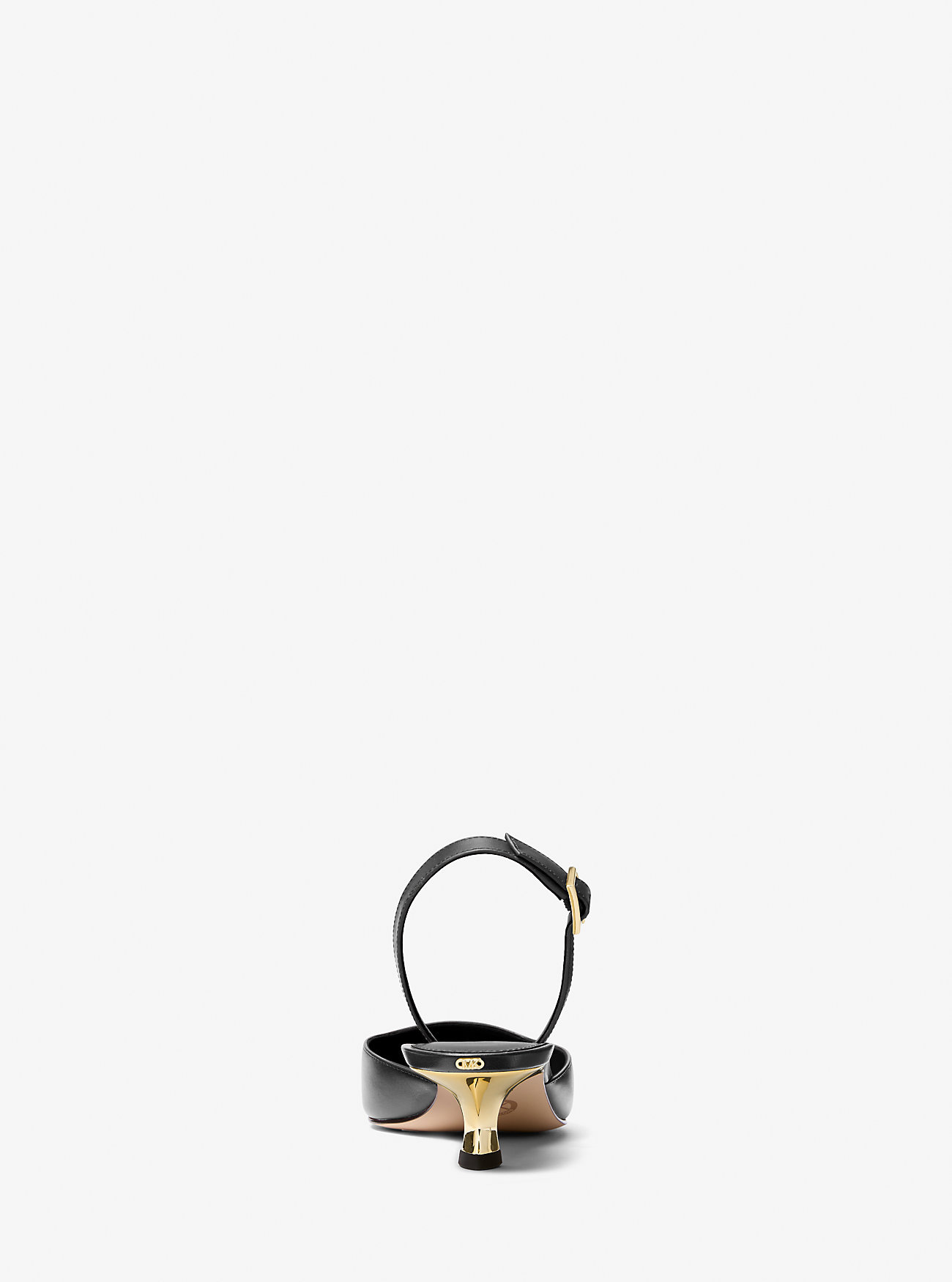 Luna Slingback Kitten Pumps i skinn - SVART