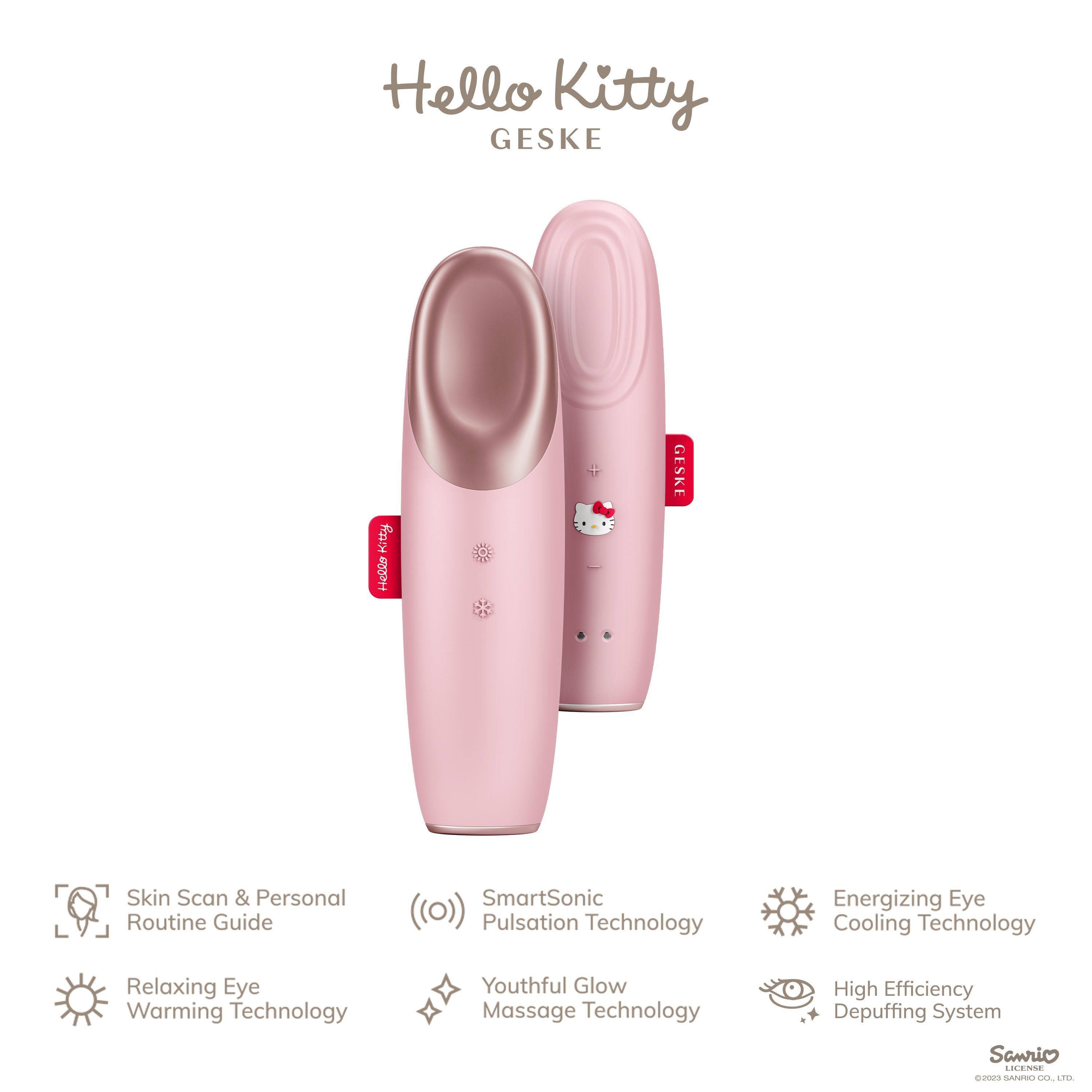 Hello Kitty Augen-Roll-on SmartAppGuided™ Warm & Cool Eye Energizer 6 in 1, 2-tlg., Gerät inkl. kostenloser APP (SmartAppGuided Device), Mit der GESKE App erhältst Du deine personalisierte Hautpflegeroutine.