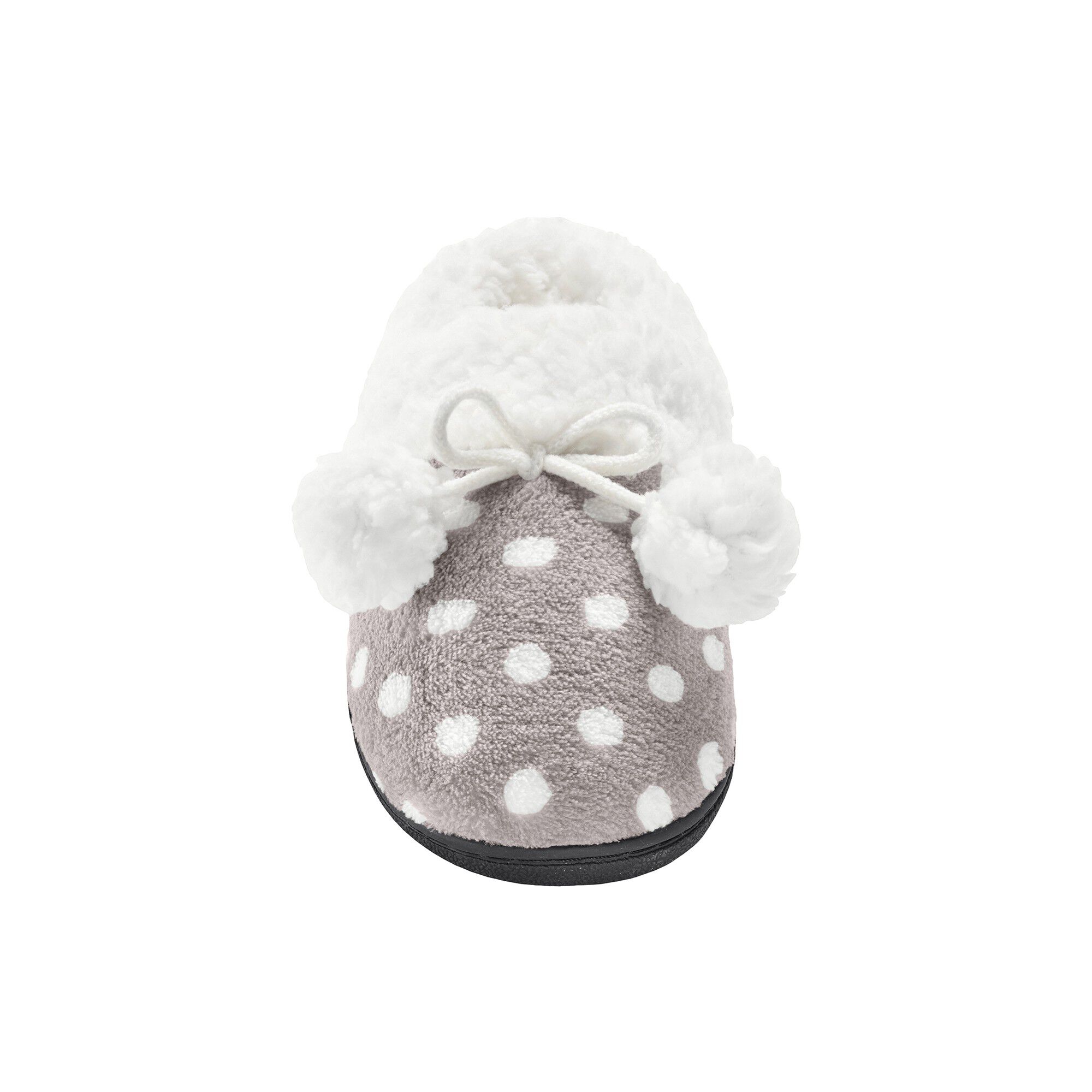 Chaussons mules polaires imprimées pois