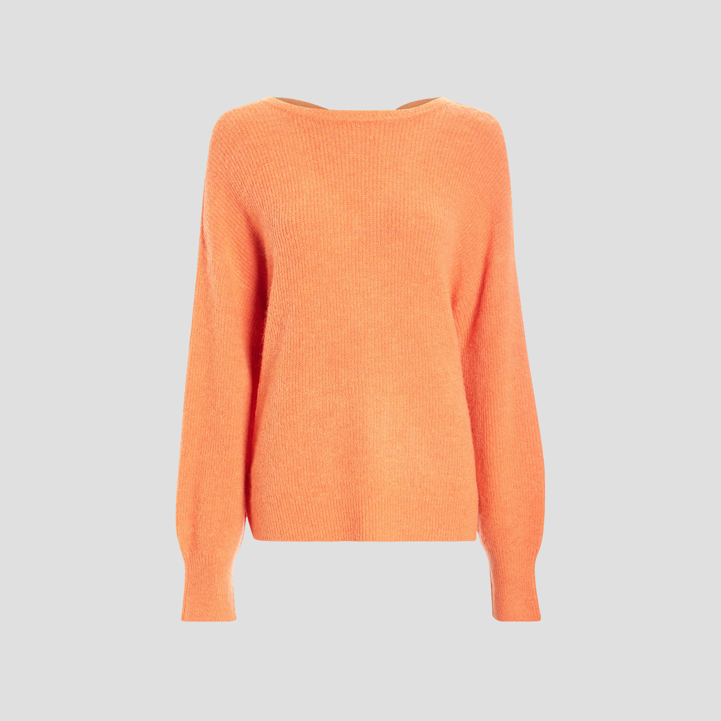 Pull recto verso manches longues orange corail femme | La Halle