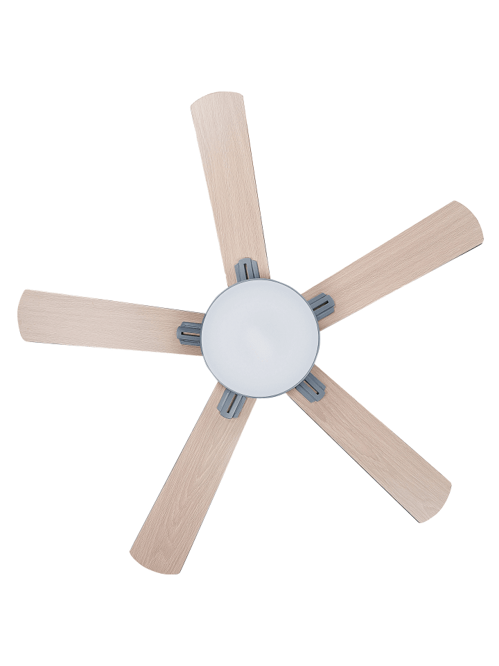Beliani Deckenventilator mit Licht HOBBLE in Grau/Heller Holzfarbton günstig kaufen onesize