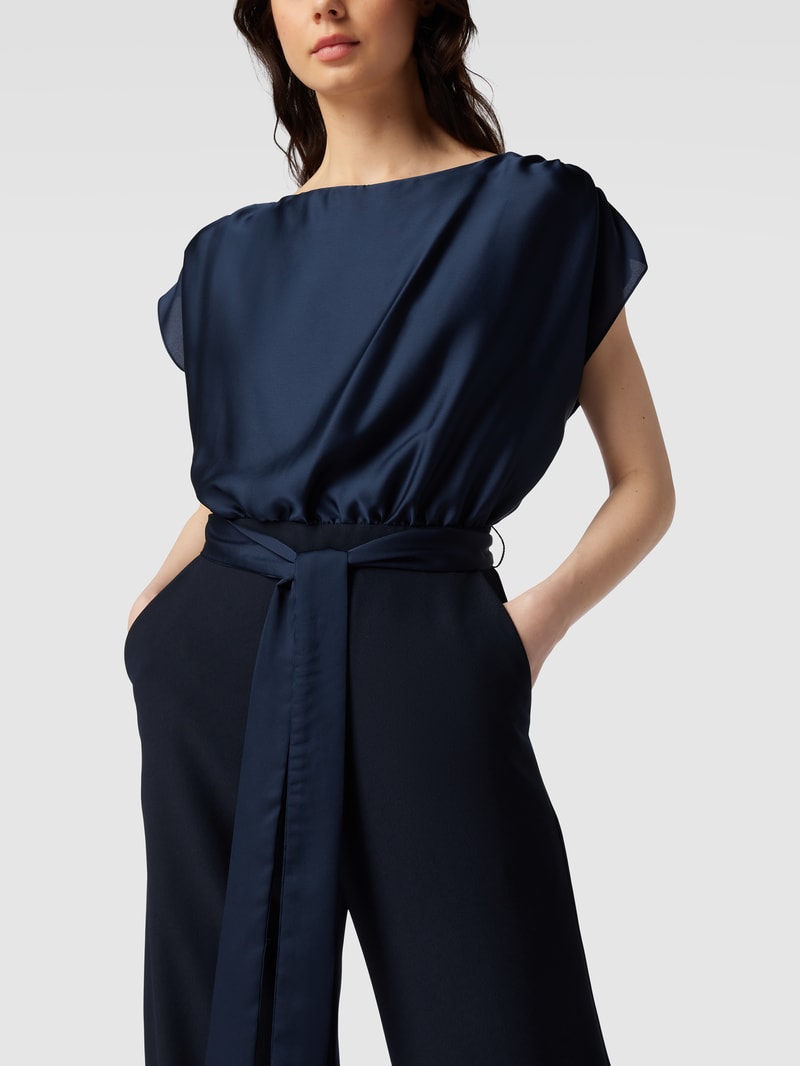 Jumpsuit mit Rundhalsausschnitt in marineblau