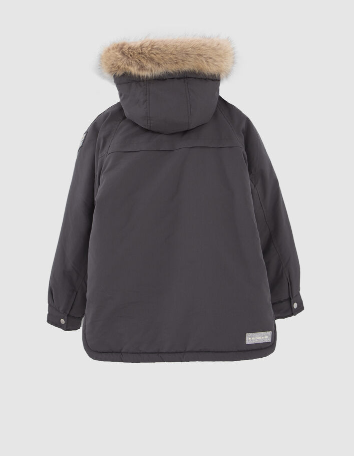 Parka 3-en-1 grise et doudoune réversible fille
