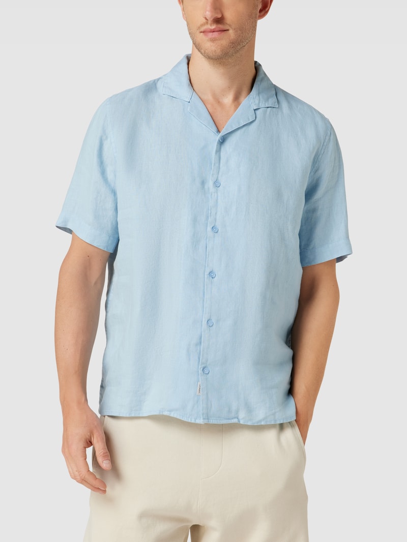 Freizeithemd aus Leinen in bleu