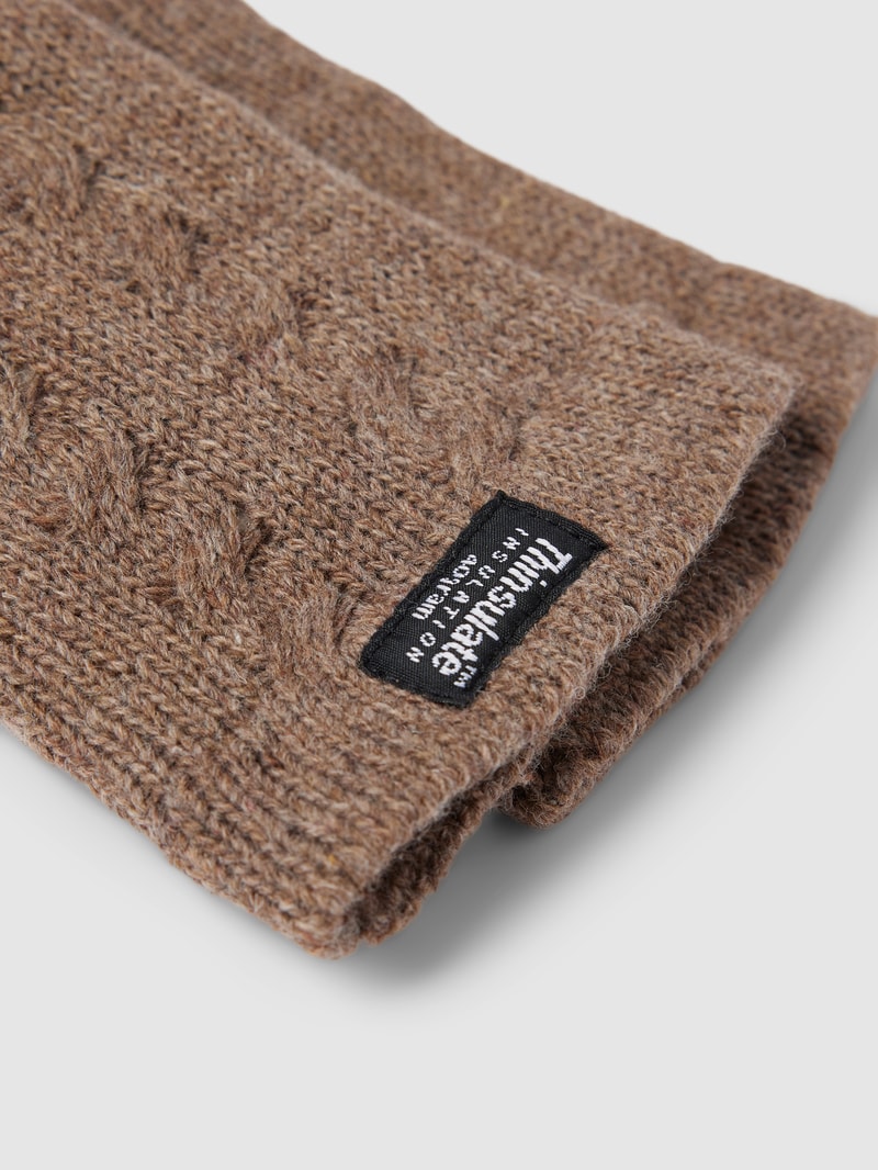 Handschuhe mit Label-Detail in mittelbraun