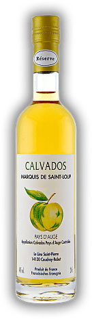 Marquis de Saint-Loup Reserve, Pays d'Auge 0,2 Liter Marquis de Saint-Loup Reserve, Pays d'Auge 0,2 Liter Fruchtig würziger Calvados mit deutlichem Apfelaroma. 0,2	 Liter - Vol 40%