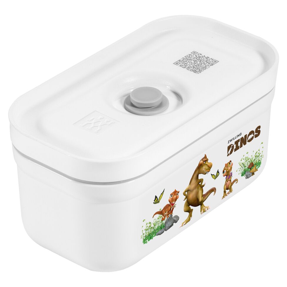 Vakuum Lunchbox DINOS S, Kunststoff, Weiß-grau