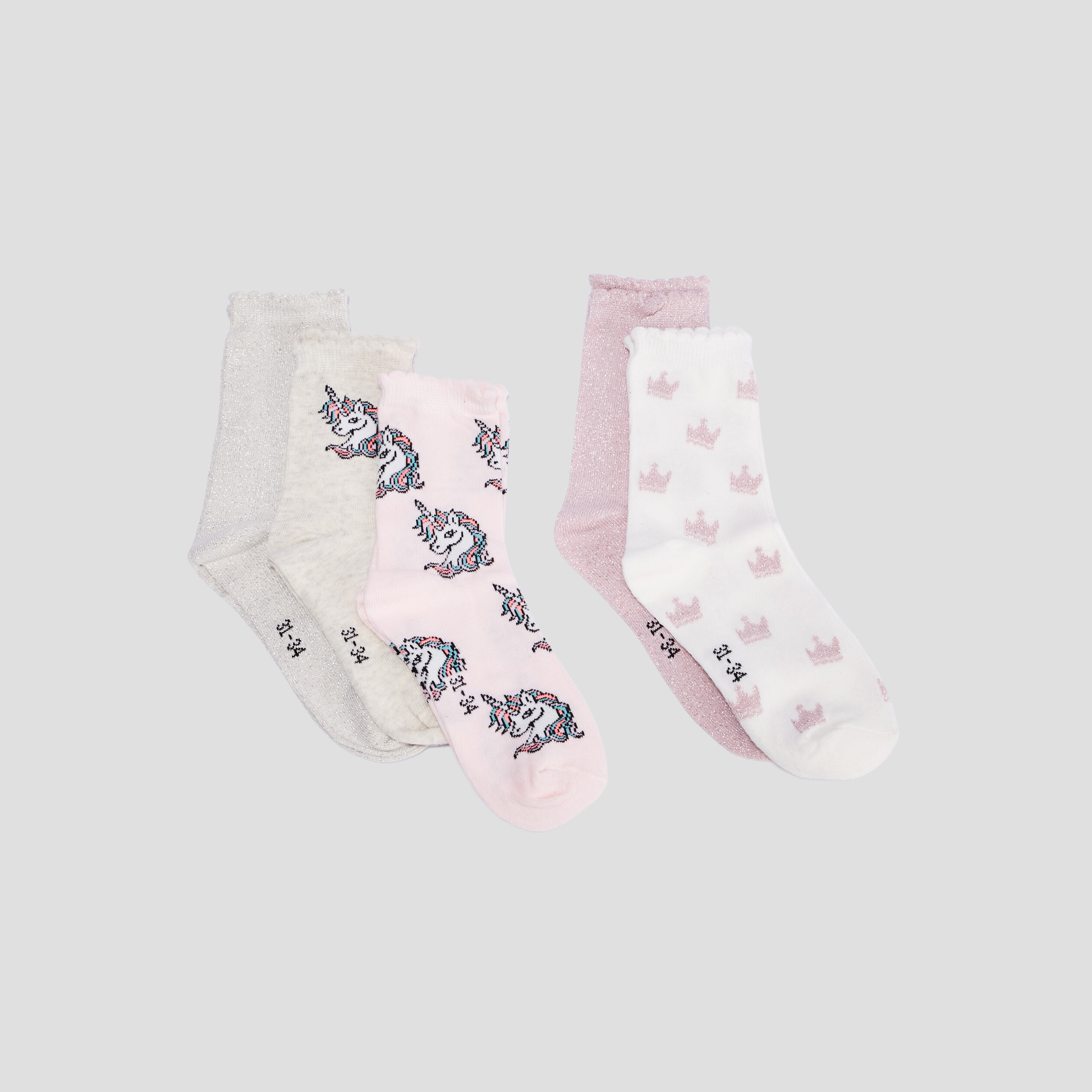 Lot 5 paires de chaussettes rose fille | La Halle
