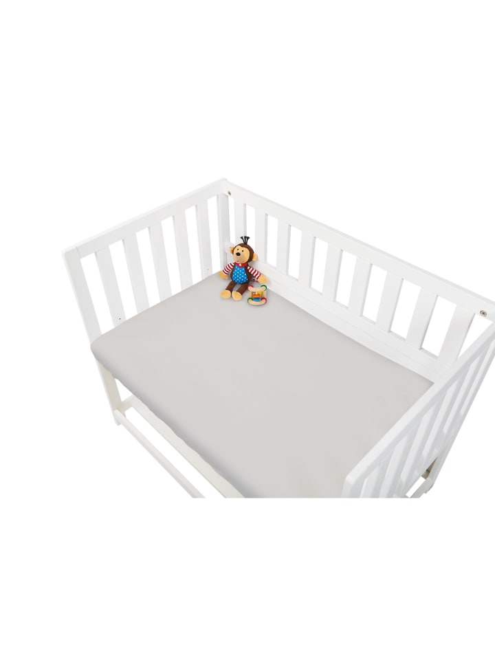 Pinolino Jersey-Spannbetttuch für Wiegen Anstellbettchen und Kinderwagen in grau günstig kaufen onesize