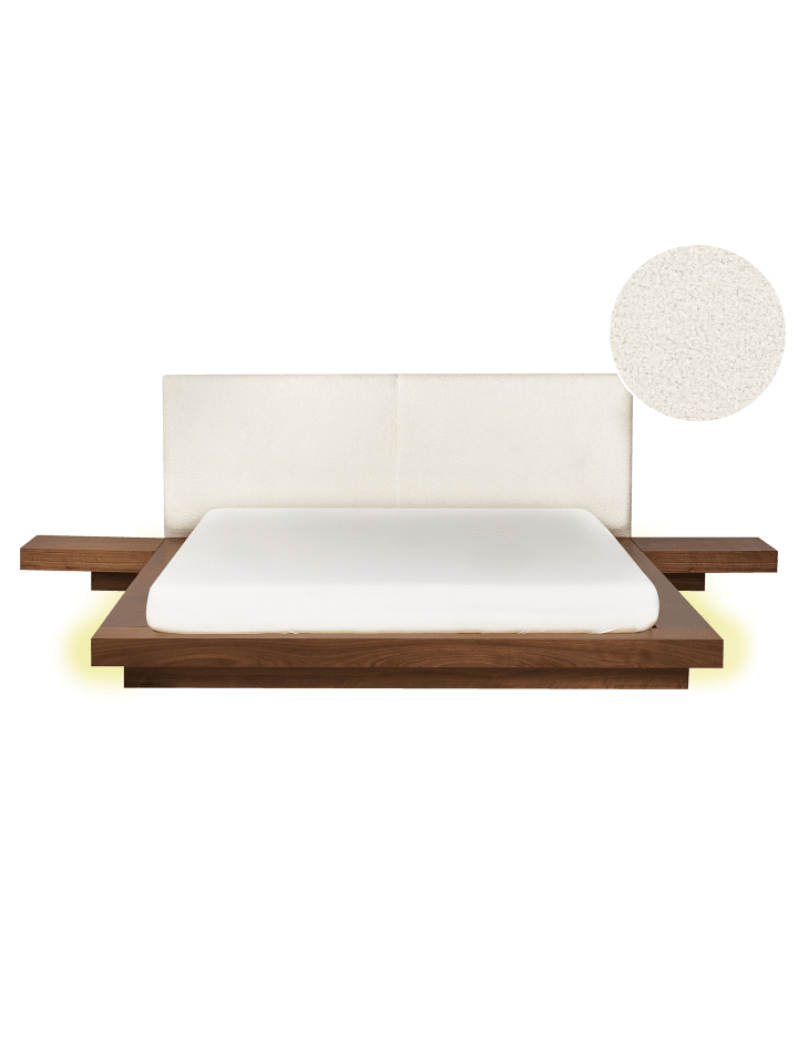 Beliani Doppelbett ZEN in Braun/Weiß - (W) 308 x (H) 86 x (L) 229 cm günstig kaufen onesize