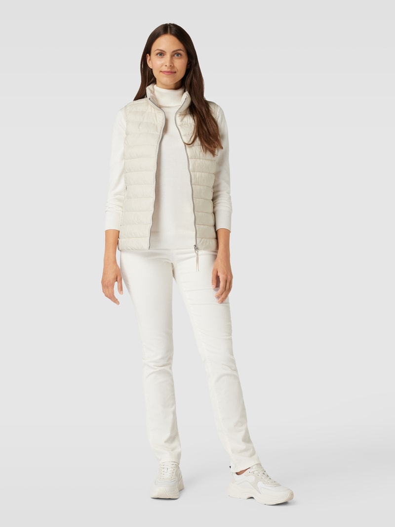 Steppweste mit Stehkragen in offwhite