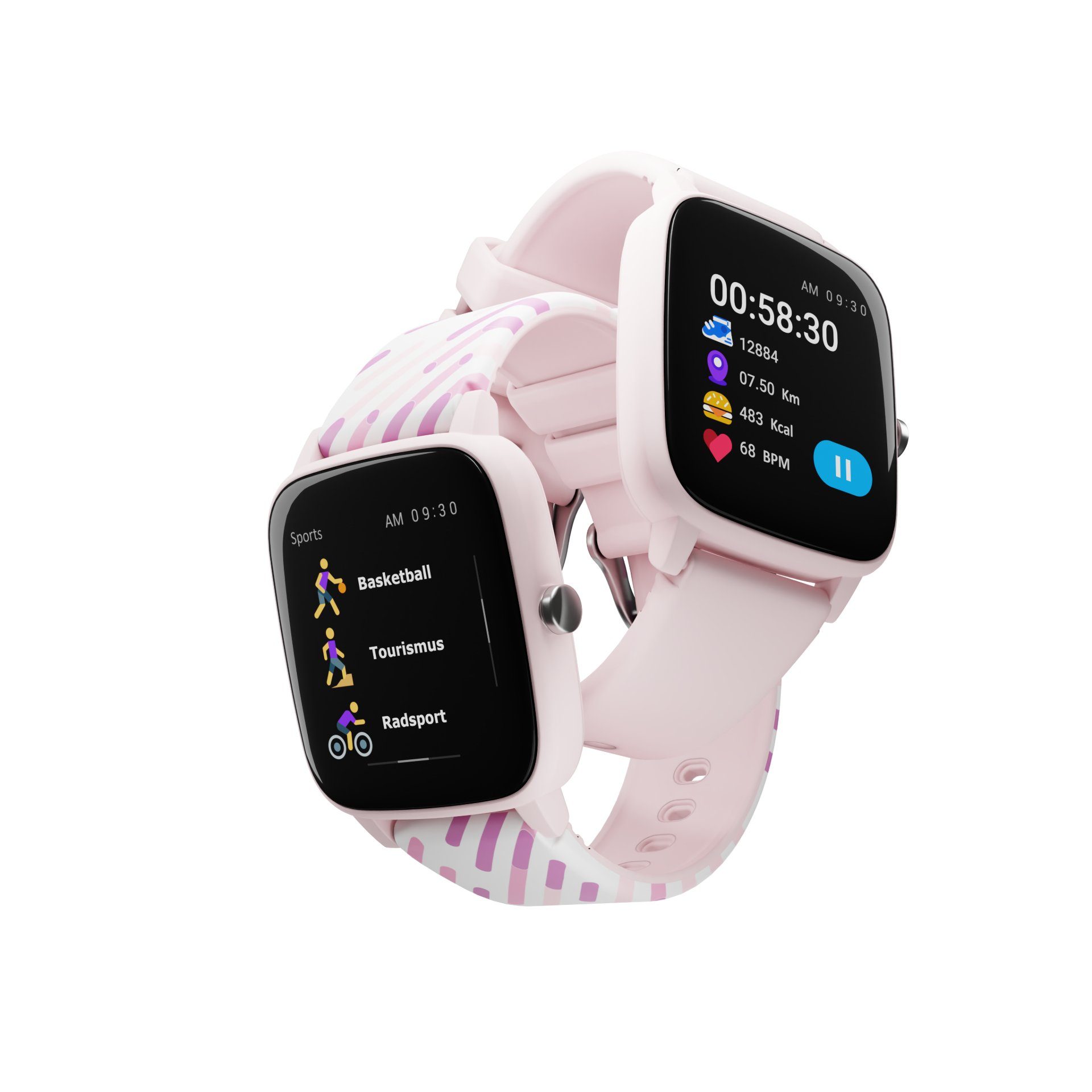 LAMAX BCool Smartwatch (3.55 cm/1.4 Zoll), mit zwei unterschiedlichen Uhrenarmbändern
