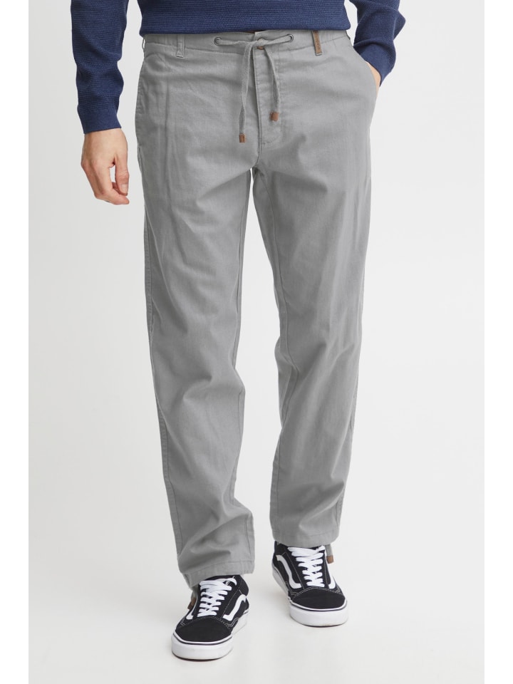 INDICODE Leinenhose IDIves 60017MM lange Hose mit Tunnelzug am Bund in hellgrau günstig kaufen