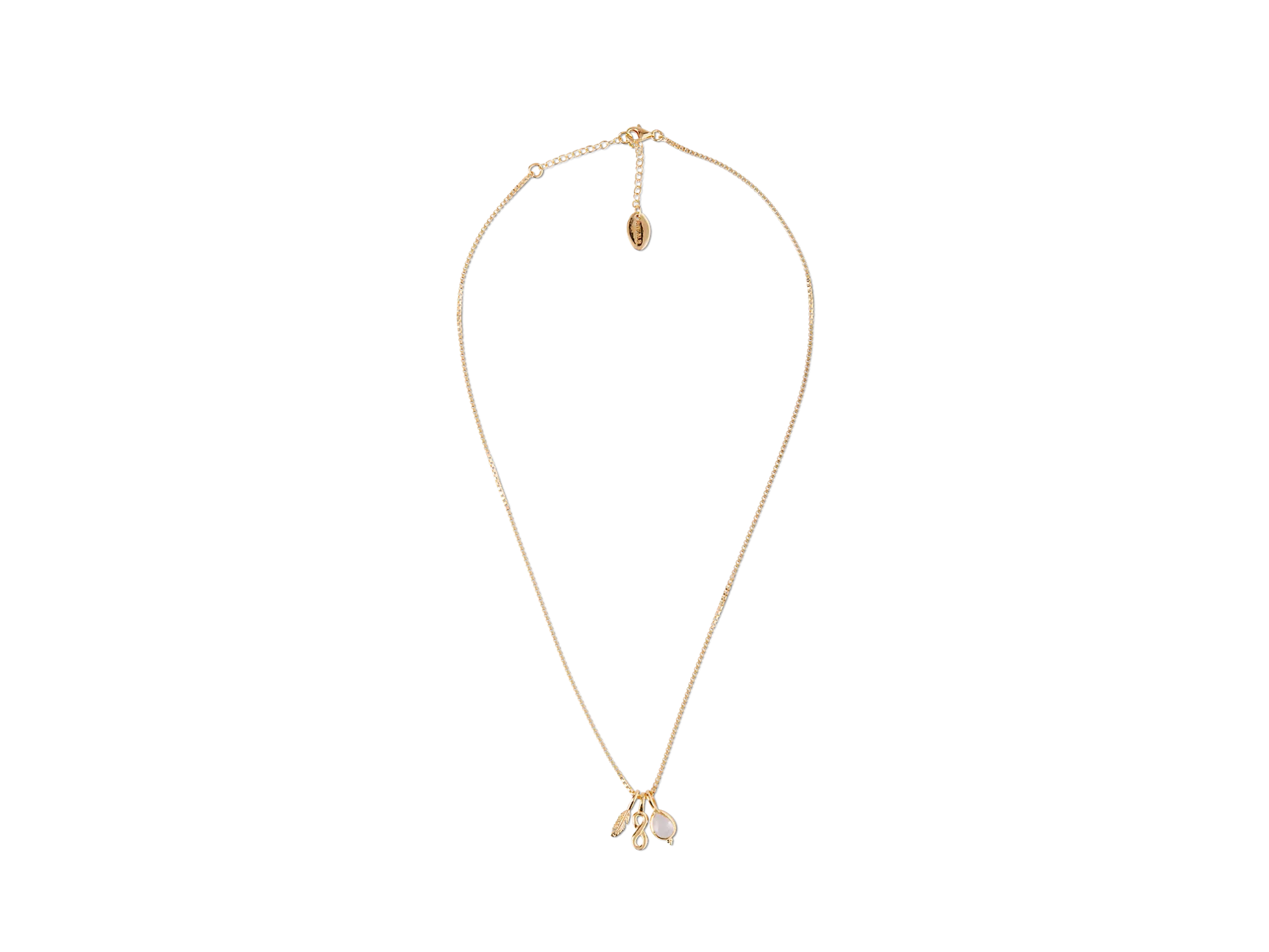 Collier pendentif en quartz rose plaqué or