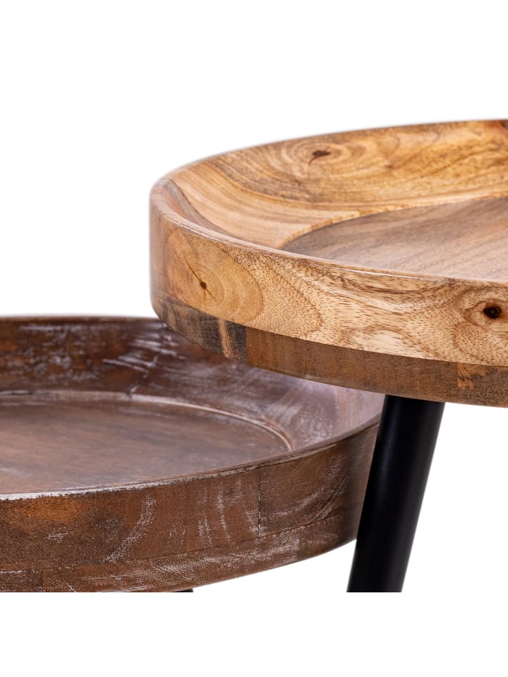 byLiving Beistelltisch AVA aus Mangoholz - (D) 45 x (H) 50 cm günstig kaufen onesize