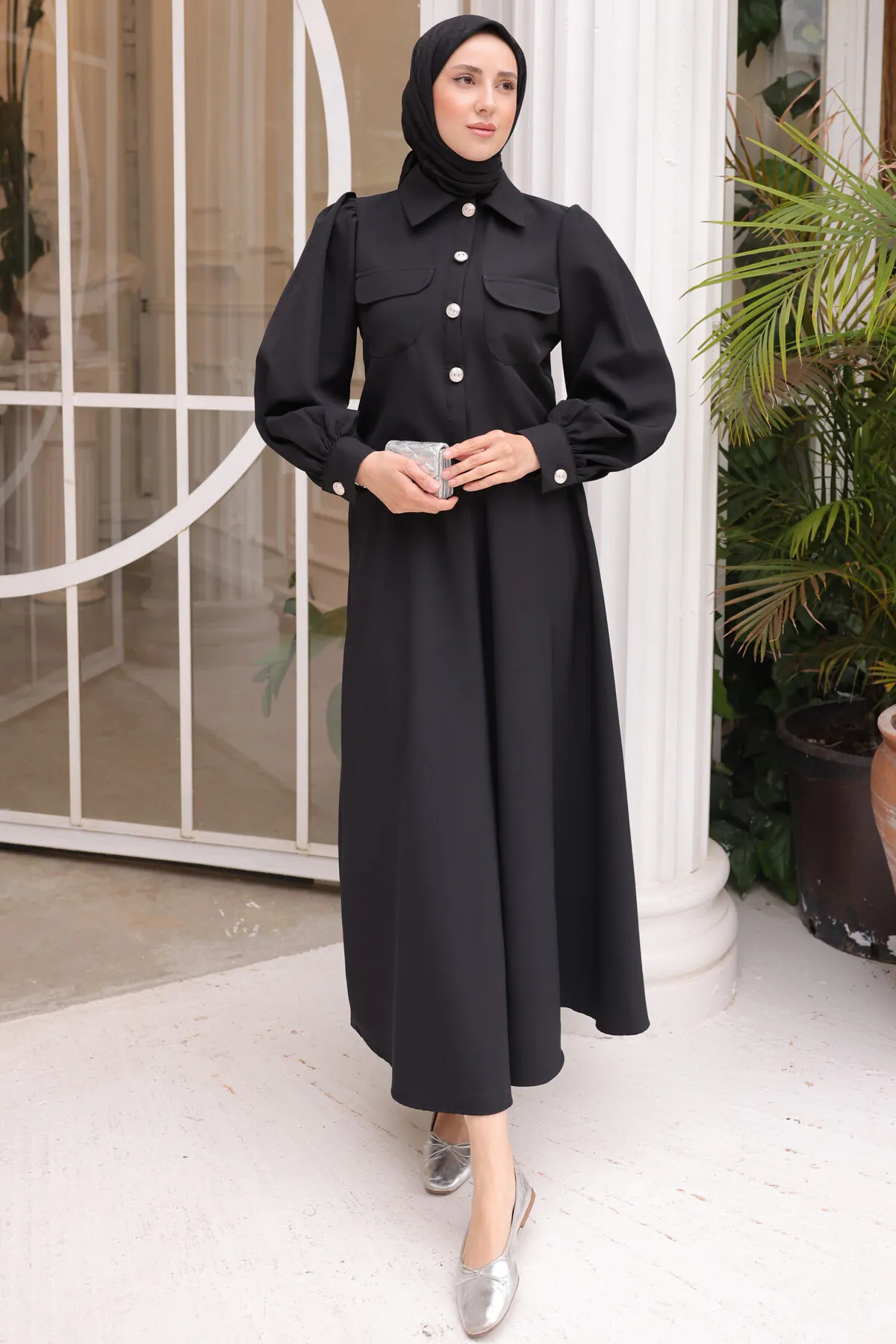 benguen  Hijab-Anzug mit Rock für Damen 2091 Schwarz