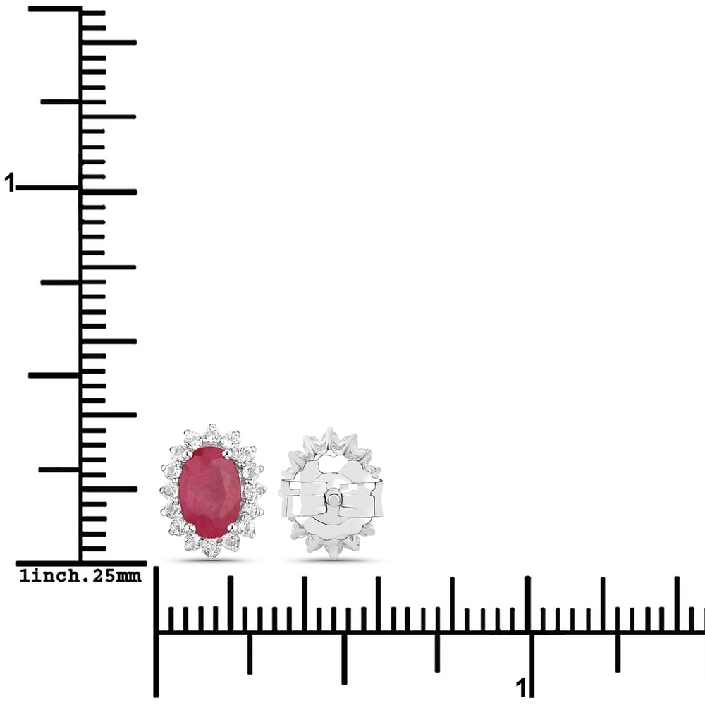 Rafaela Donata Boucles doreilles Argent sterling Rubis (verre rempli) en Argent Bijoux