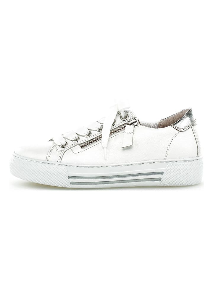 Gabor Leder-Sneakers in Weiß günstig kaufen