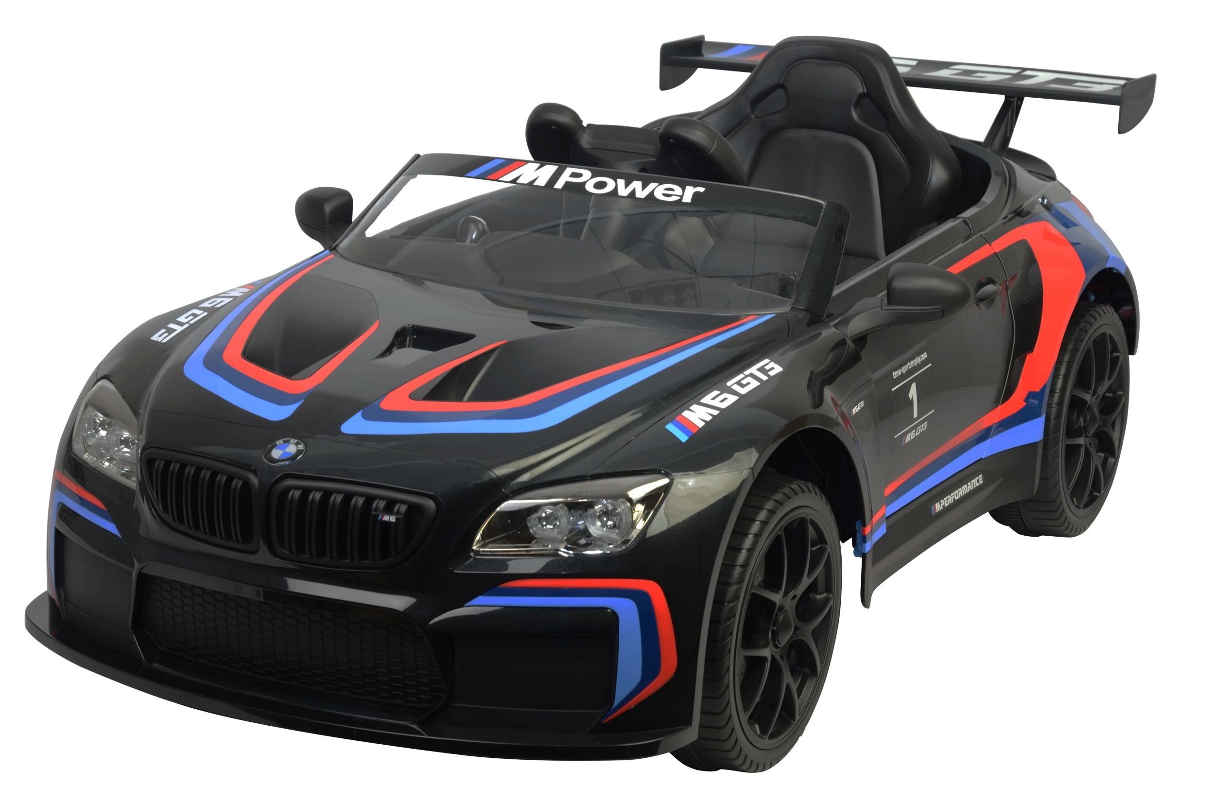 Toys Store Electric Children's Car Children's Electric Car BMW M6 Sport Gt3 Car Bluetooth Eva Leather Seat, Load Capacity 35 kg, AUX/USB Port, MP3 Horn and Engine Sound on the Steering Wheel, Remote Control