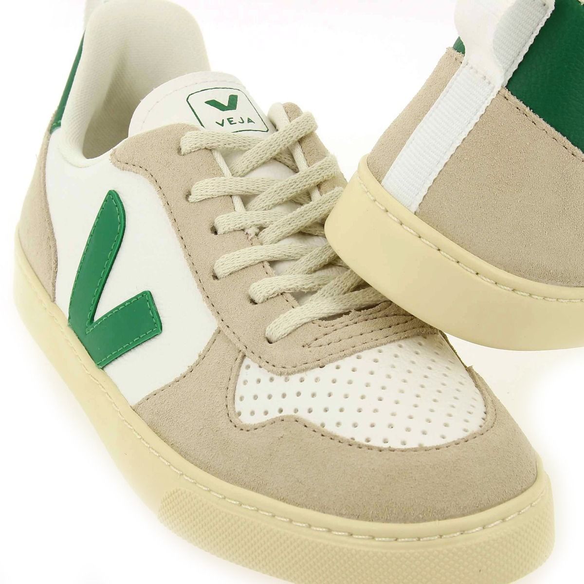 Veja  V10 LACES - Blanc Vert