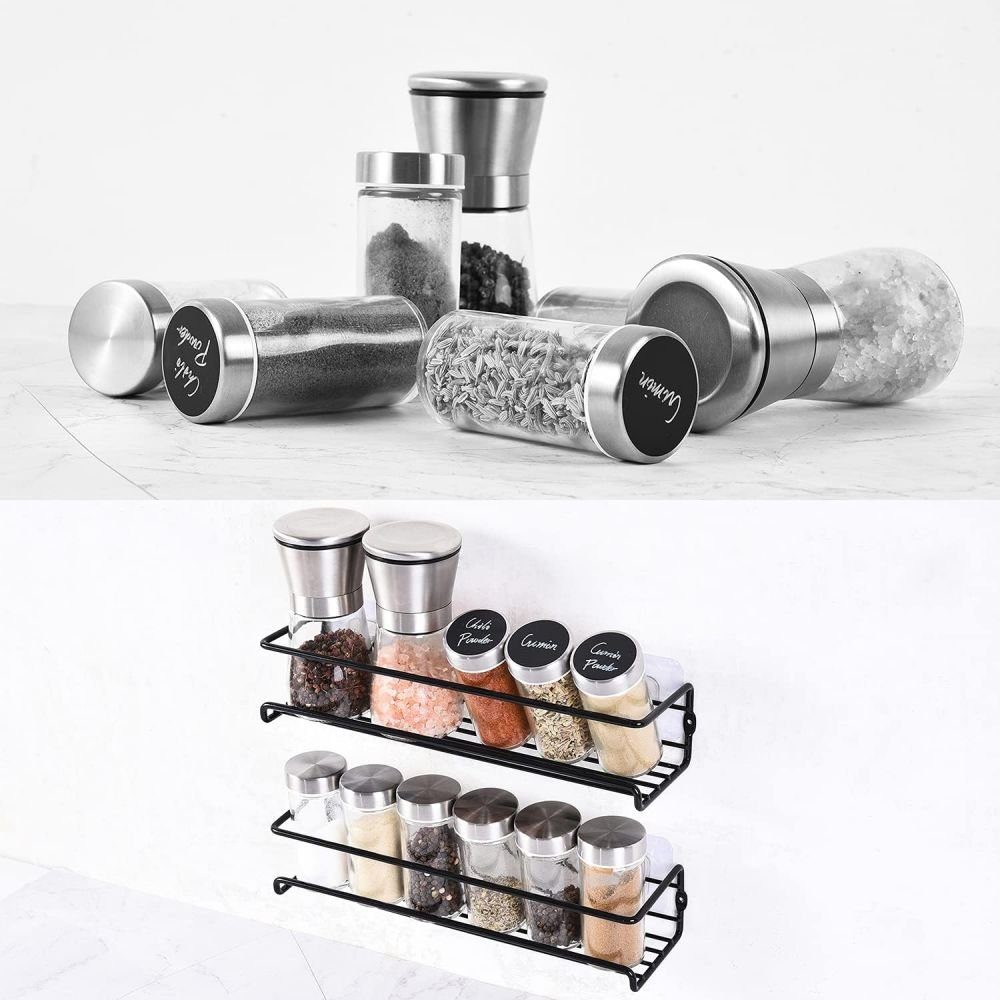 Bizaical Gewürzregal Gewürzregal Wand 4er Set,Hängend Küchenregal,Küche Gewürz Organizer, 4-tlg.