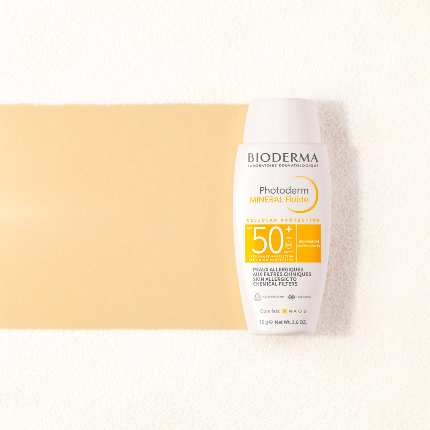 Bioderma Photoderm Mineral Fluide Pour Peaux Allergiques aux Filtres Chimiques - SPF50+ 75G