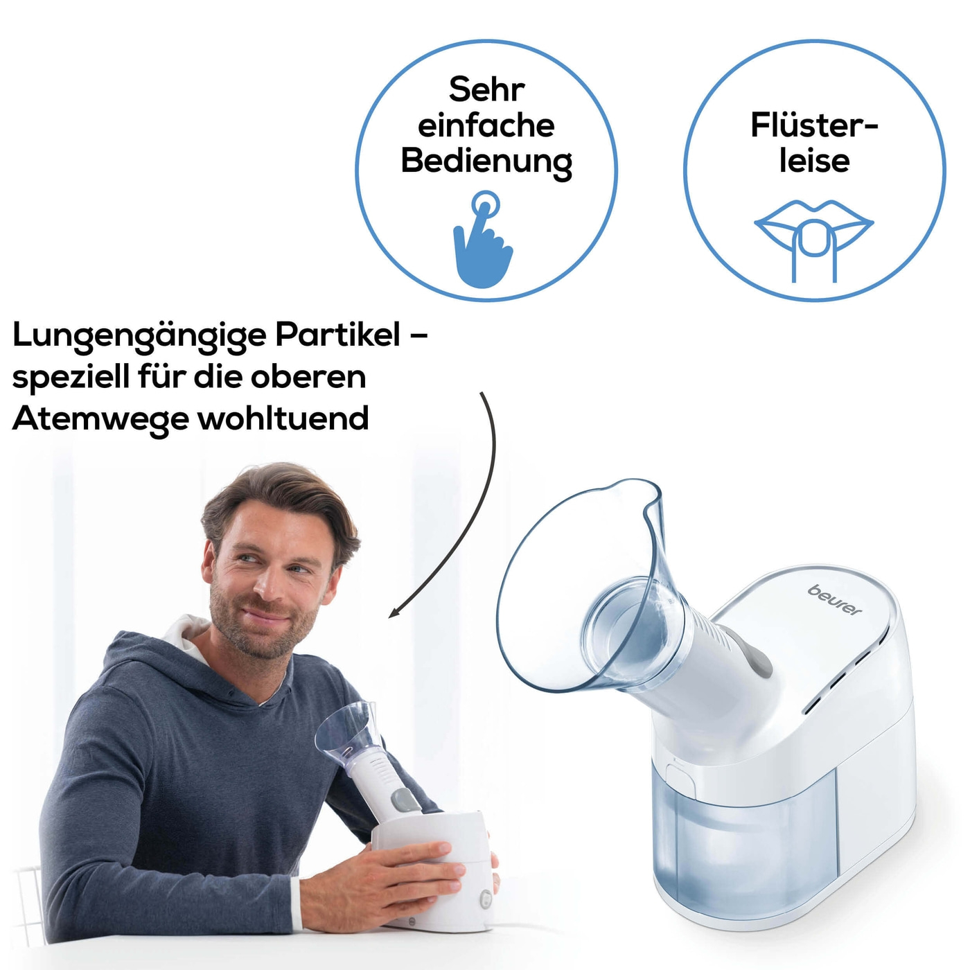 Beurer Dampfvernebler SI 40-Warmdampfbehandlung bei Erkältungen mit dem Dampfvernebler