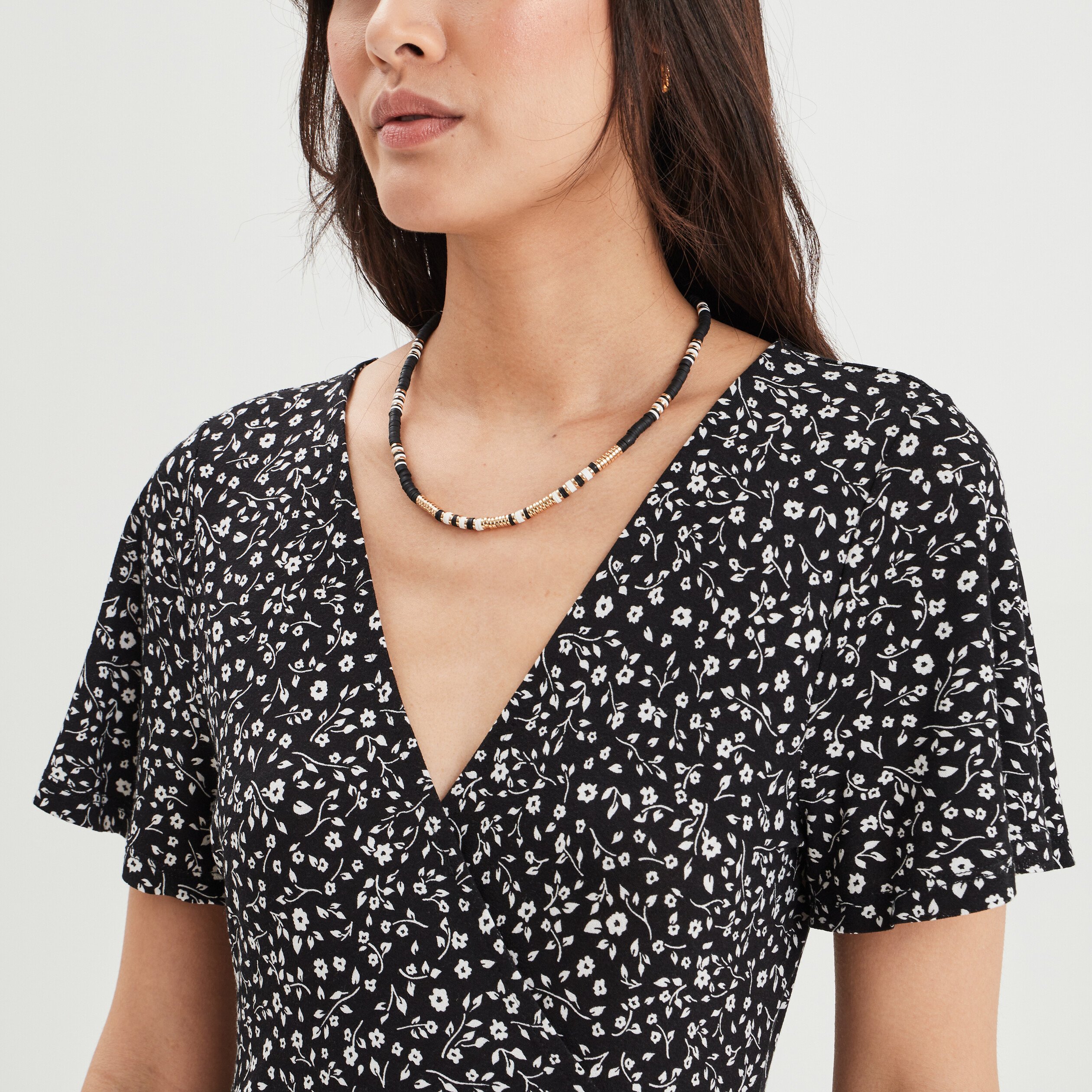 Robe patineuse manches courtes noir femme | La Halle