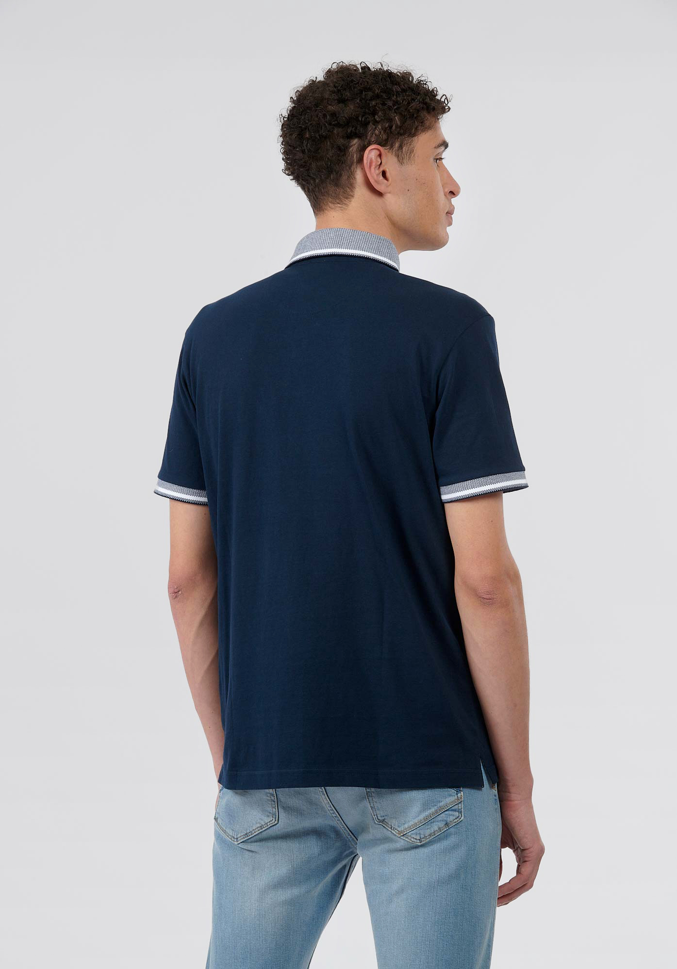 CHUN   Polo bleu Homme en 100% coton