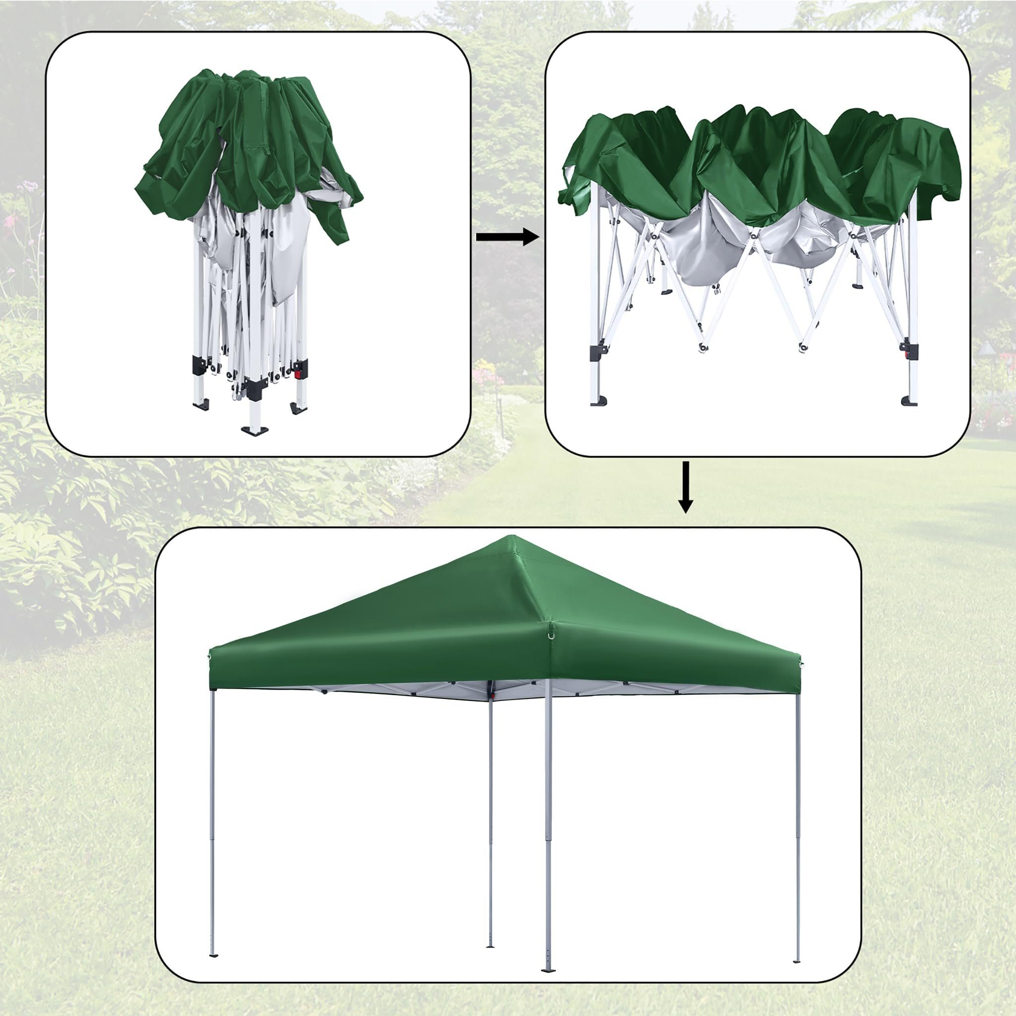 UISEBRT Faltpavillon Pavillon Flatpavillon Stabil, Wasserdicht,3x3m