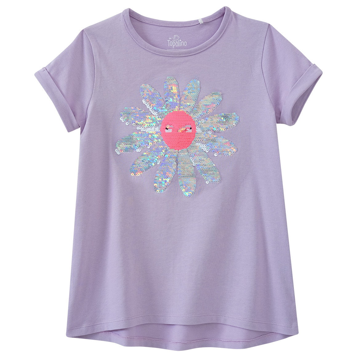 Mädchen T-Shirt mit Wendepailletten