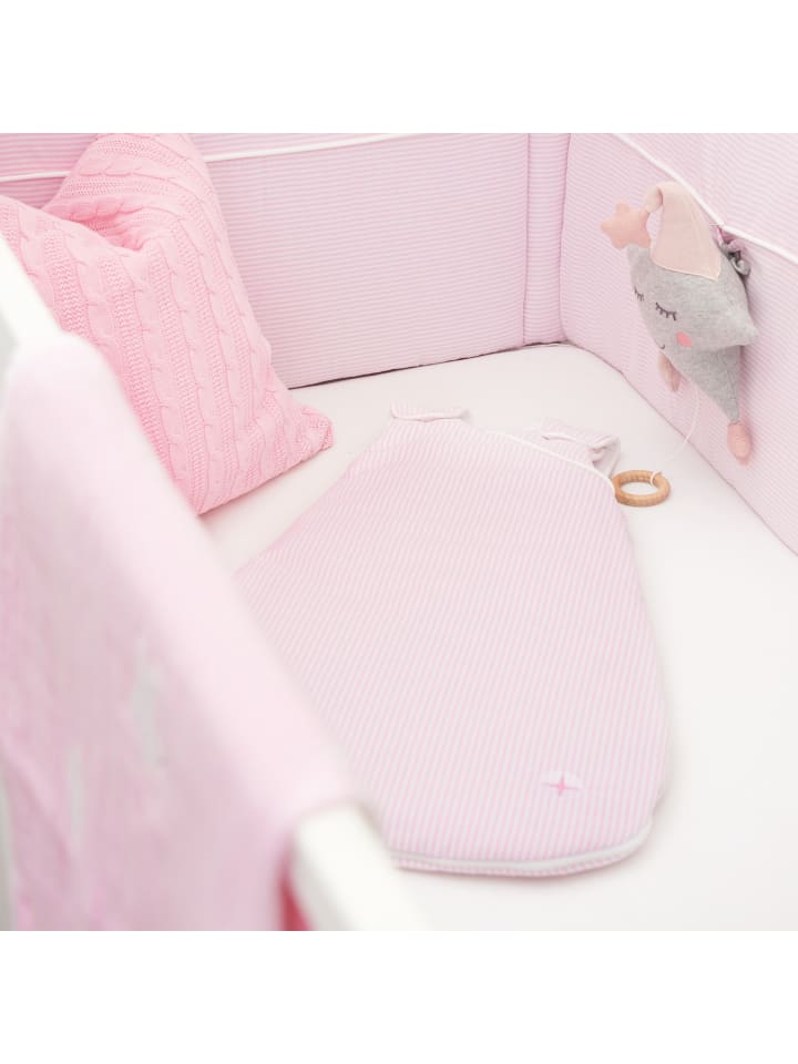 nordic coast company  Schlafsack Rosa Weiß gestreift günstig kaufen 110