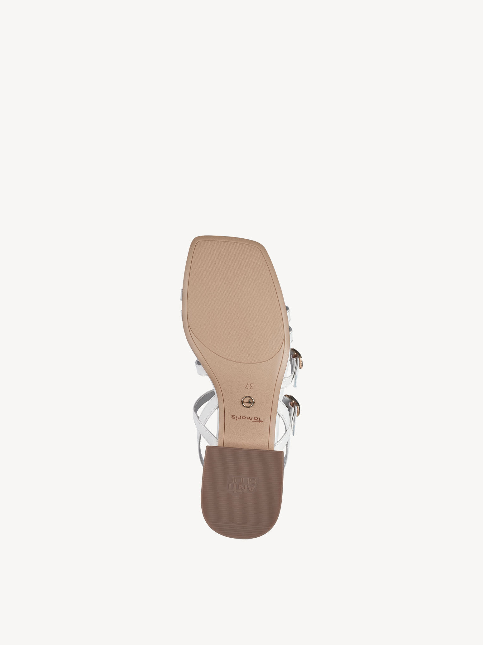 Sandale à talon en cuir - blanc
