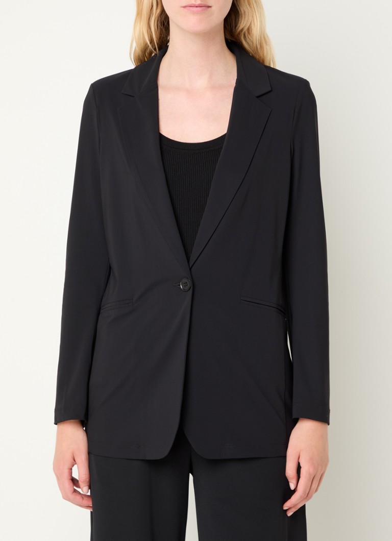 Expresso Blazer with welt pockets and shoulder pads
