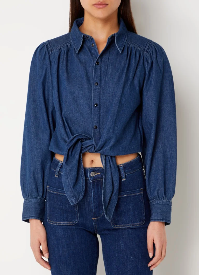 ba&sh  Cropped blouse van chambray