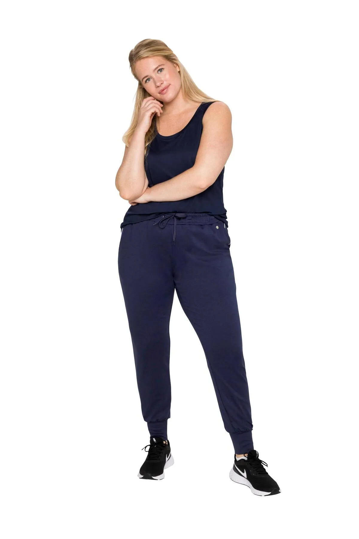 Sheego  Jogginghose - Blau - Slim
