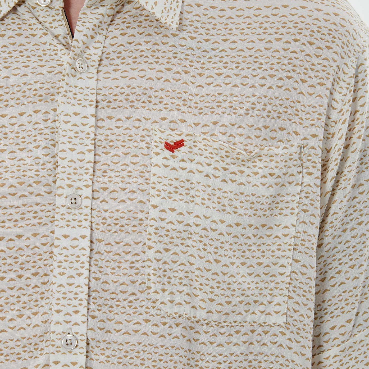CARTY  Chemise écru imprimée homme