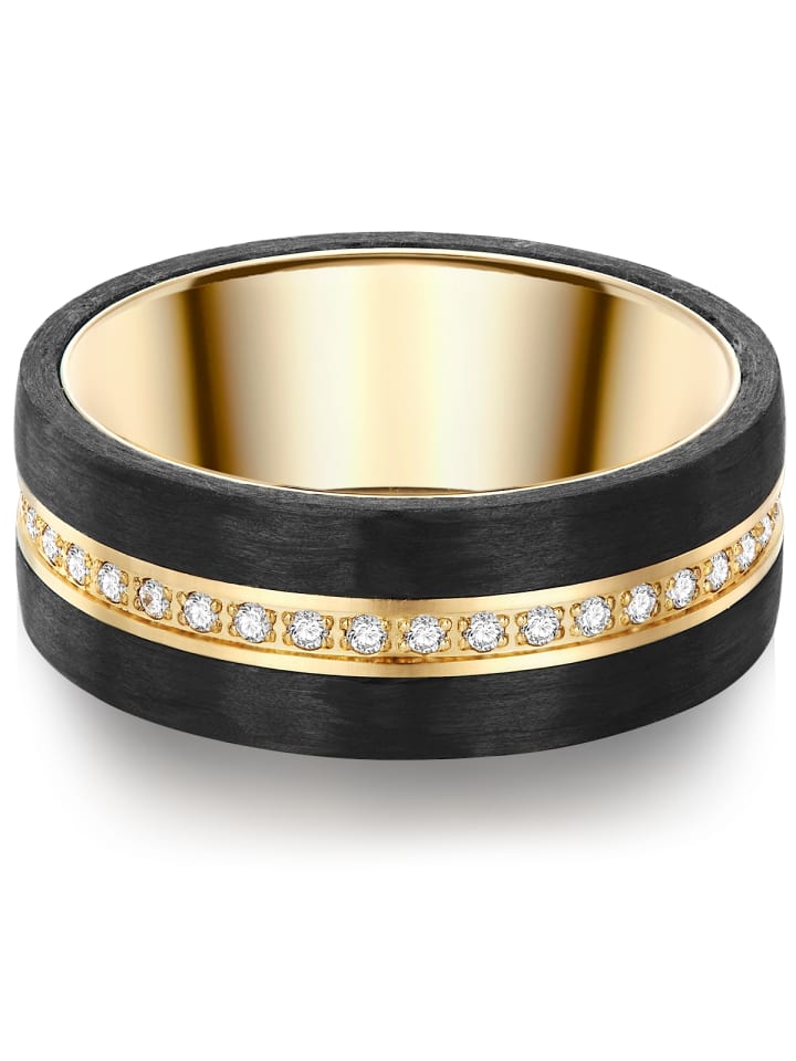 Trilani Ring Edelstahl gelbgold Zirkonia weiß in gelbgold günstig kaufen