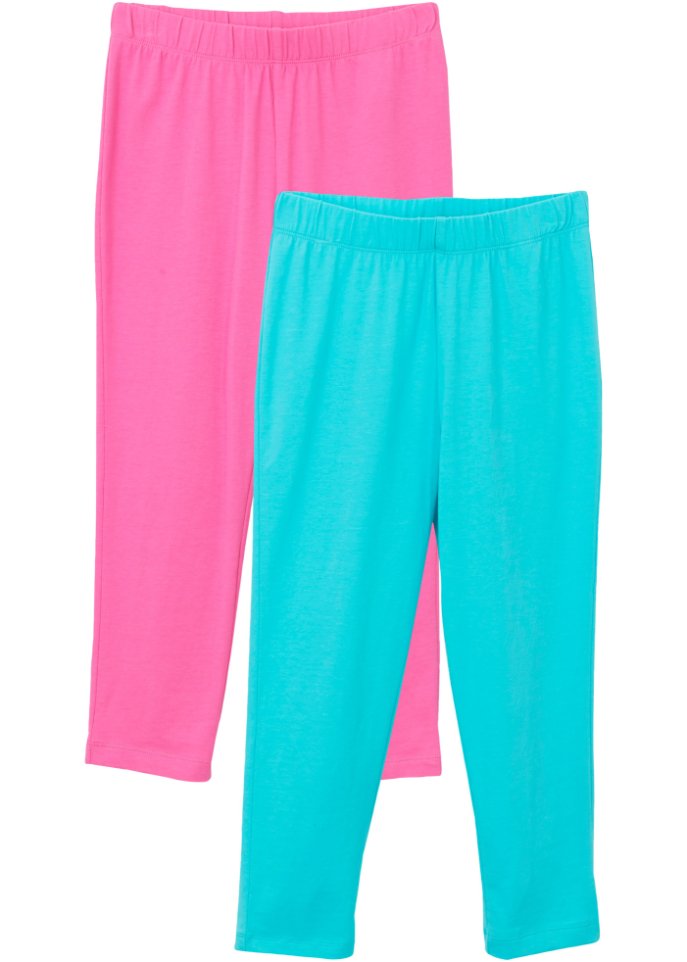 Mädchen 3/4 Leggings mit Bio-Baumwolle (2er Pack)
