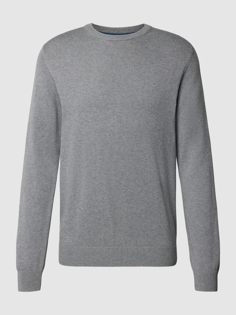 Strickpullover in melierter Optik in mittelgrau meliert