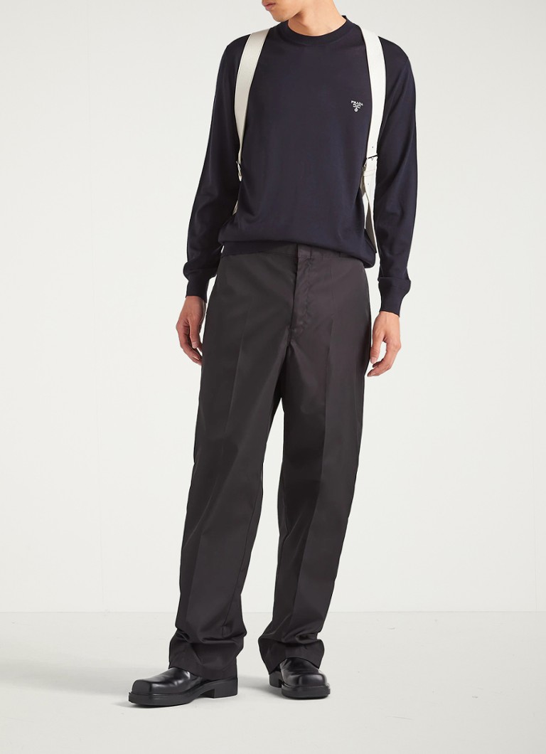 Prada wool pullover with logo embroidery